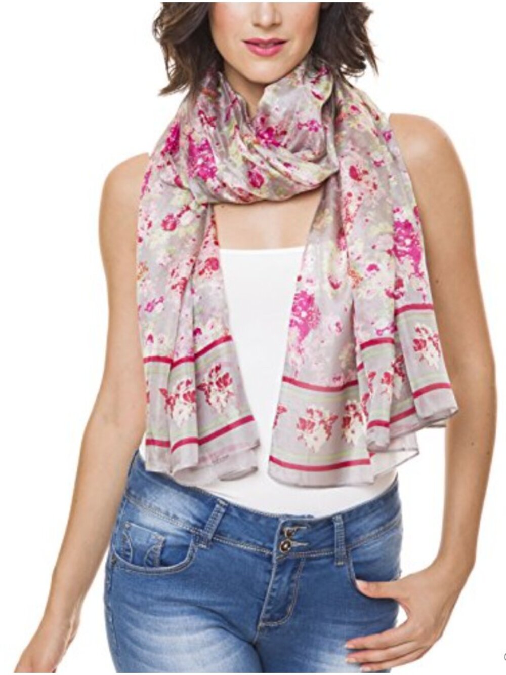 100% Pure Silk Scarf Shawl Wrap Lightweight Summer Fall
